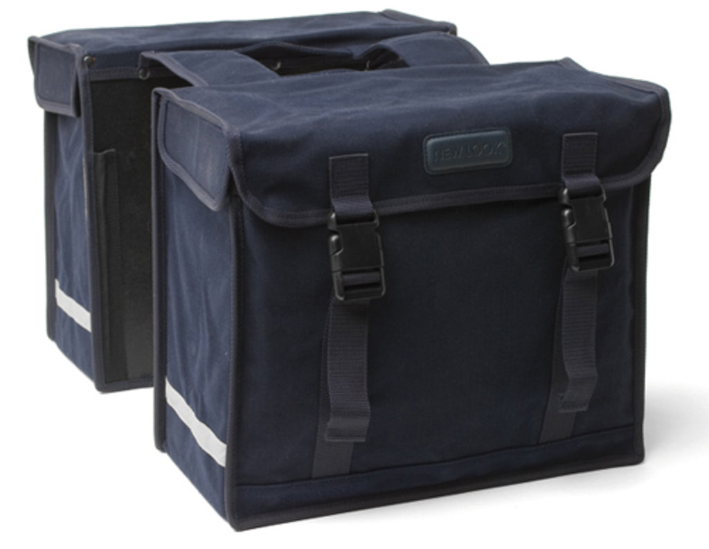 Dubbele-Fietstas-New-Looxs-Canvas-Deluxe-Zwart-46-Liter Dubbele-Fietstas-New-Looxs-Canvas-Deluxe-Zwart-46-Liter